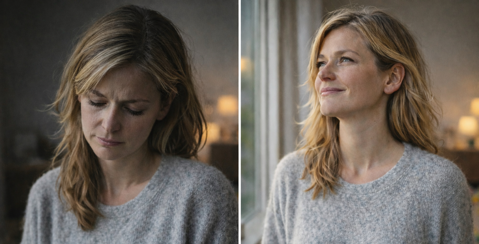 Kvinne som reflekterer